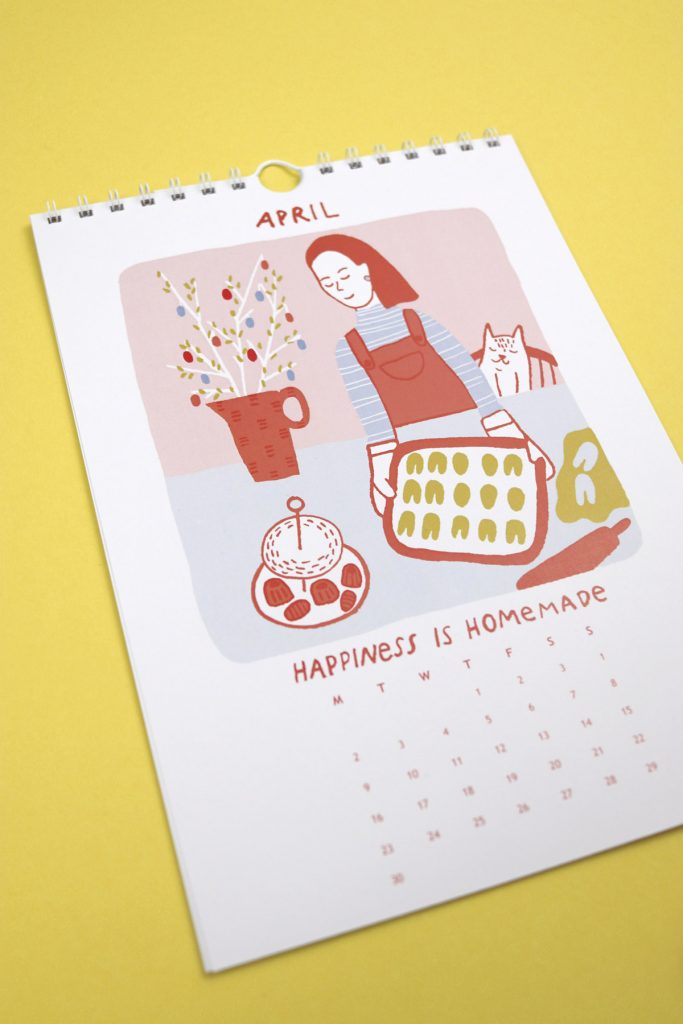 Free Calendar Printable for 2018 - Wonderful Illustrations by Notietzblock