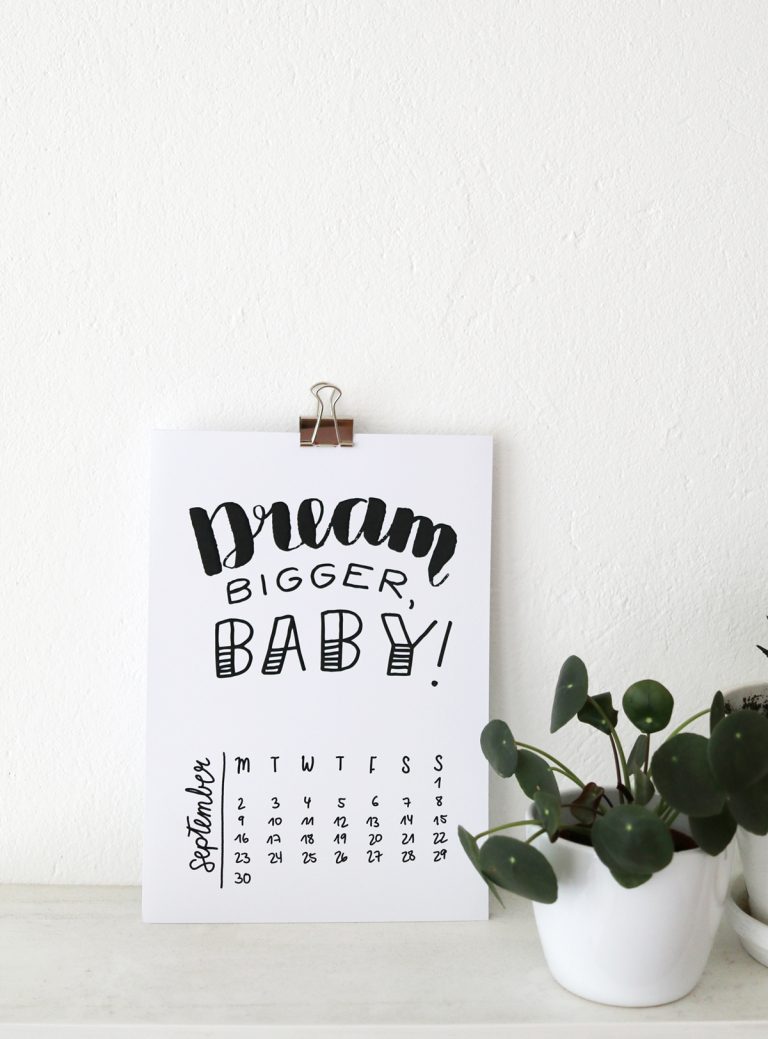 Free Printable: Handlettering Calendar 2019 - Luloveshandmade